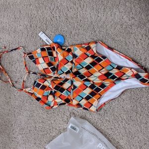 Cupshe geometric print plunge swimsuit